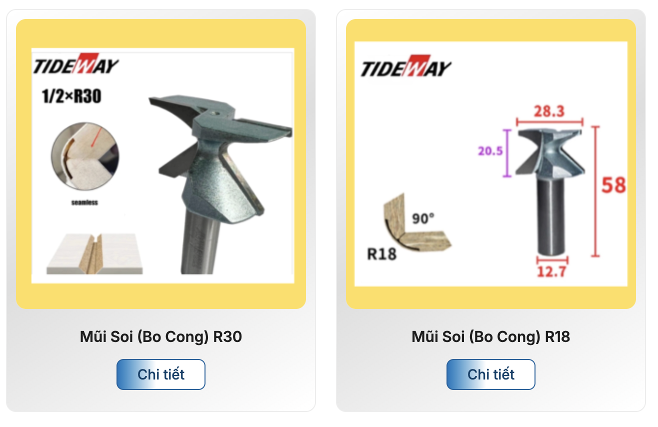 So sánh các loại mũi router CNC