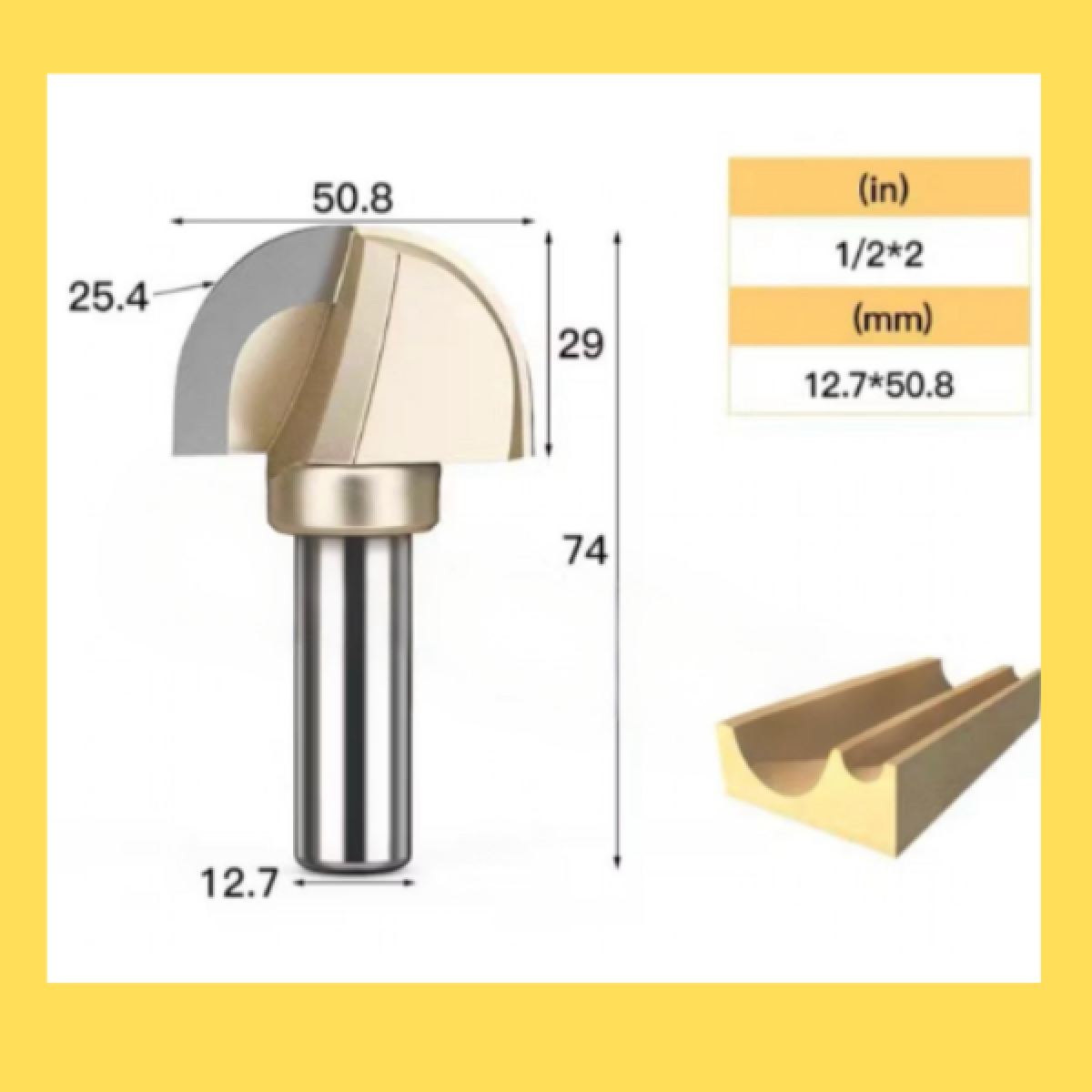 Mũi Bán Nguyệt Arden 1/2*2(đk:50,8mm)