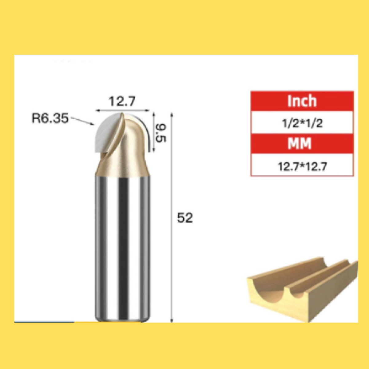 Mũi Bán Nguyệt 1/2 *1/2 (đk:12,7mm)
