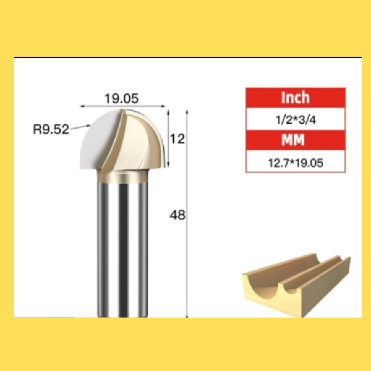 Mũi Bán Nguyệt 1/2*3/4 (đk:19,05mm)