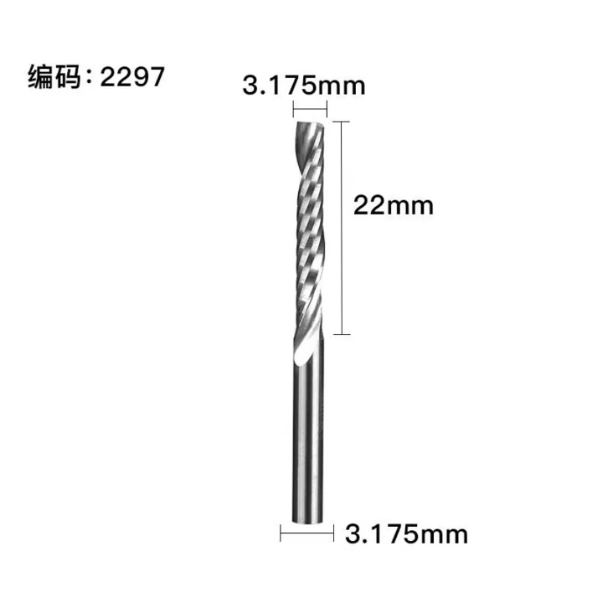 Dao 3.175x22mm 1 Me Xoắn CNC (3ly)
