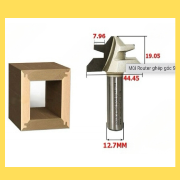 Mũi Router ghép góc 90 độ 1/2*1-3/4